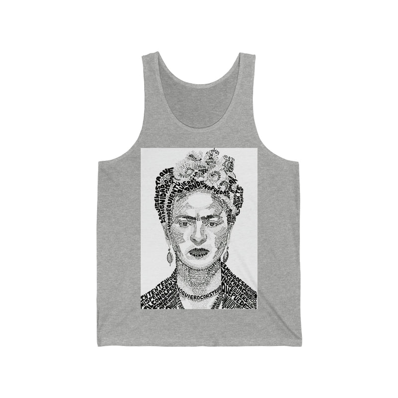 Frida Khalo Black and White Unisex Jersey Tank Vest