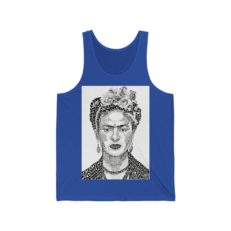 Frida Khalo Black and White Unisex Jersey Tank Vest