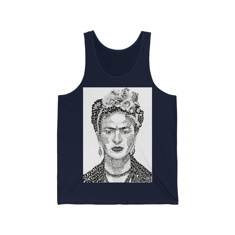 Frida Khalo Black and White Unisex Jersey Tank Vest