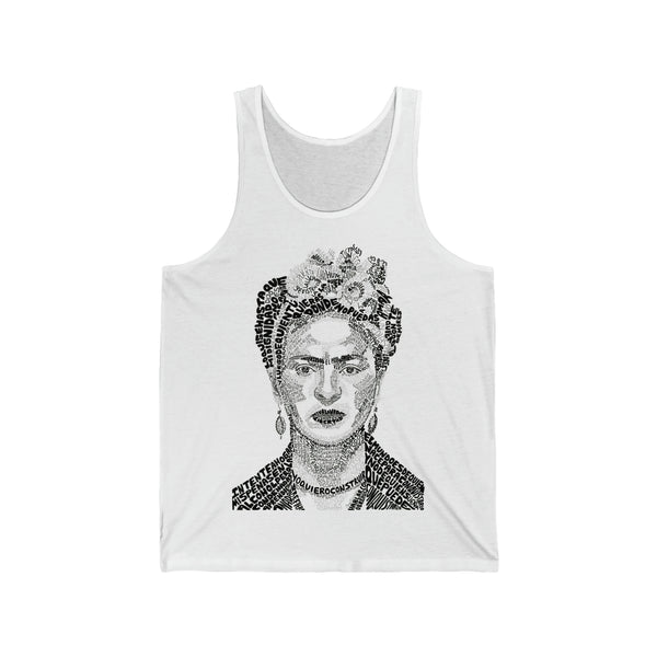 Frida Khalo Black and White Unisex Jersey Tank Vest