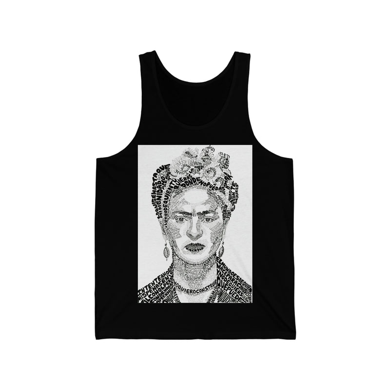 Frida Khalo Black and White Unisex Jersey Tank Vest